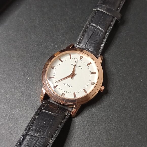 Black And Rose Gold Tone Mreurio Watch - Picture 1 of 11